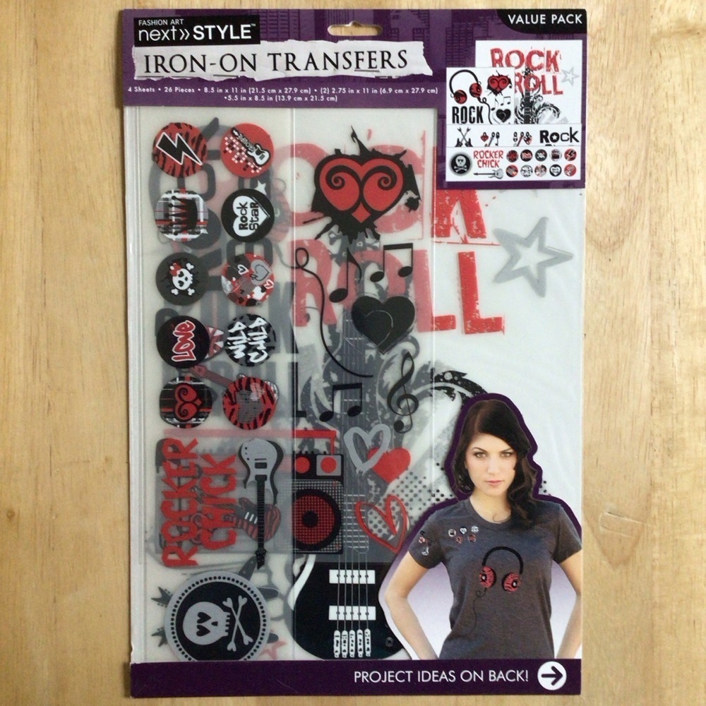 Rock and Roll Iron-On Transfers - 4 Sheets 26 Pieces